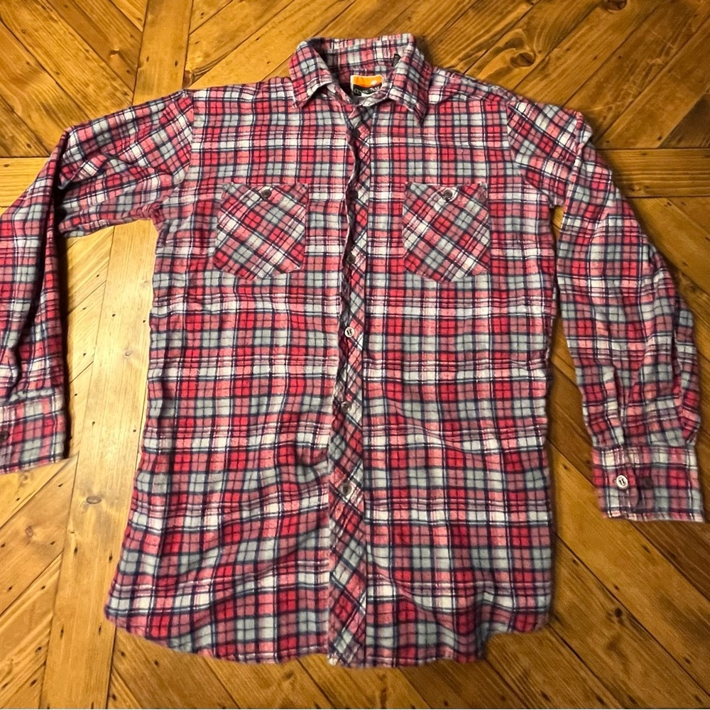 Ozark Trail, Red, grey navy long sleeve flannel, size medium.